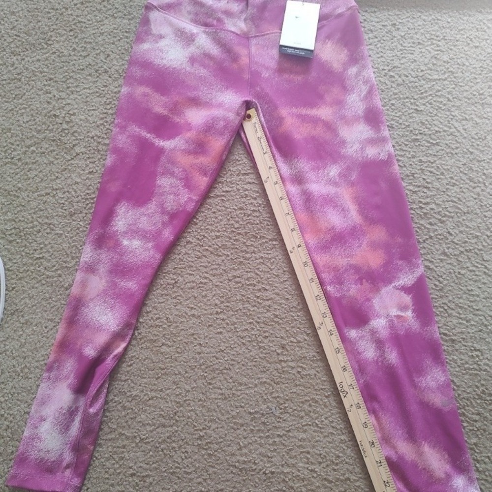 Nike One Dri Fit High Rise 7/8 Length Leggings Women's M Pink Tie Dye